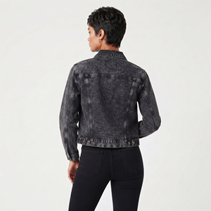 Manufacture <b>Denim</b> Crop <b>Jacket</b> Women's 100% Cotton Button Down Jeans Crop <b>Jackets</b> Ladies Turn Down Collar <b>Denim</b> Jean Crop Coat - Product Image 5