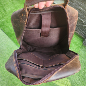Wholesale Leather Laptop <b>Backpack</b> Vintage Style Full Grain Fashion Rucksack for Travel OEM Custom Logo <b>Brown</b> Mens <b>Backpacks</b> - Product Image 6