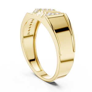 Bague pour homme en or massif 14K 18K, motif chevron géométrique, diamant de laboratoire taille ronde DEF VVS, moderne, diamant CVD, bijoux fins de mariage - Product Image 5