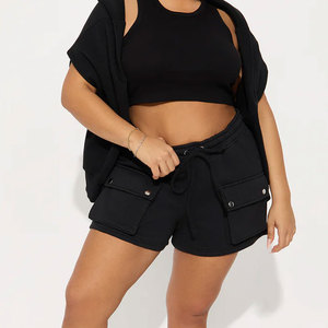 Shorts en jean vintage d'été pour femmes avec poches amples personnalisées, confortables, taille mi-haute, séchage rapide - Product Image 2