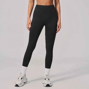Women Mid Waist Full Length <b>Yoga</b> Leggings Solid <b>Pink</b> Spandex Polyester Athletic <b>Pants</b> Elastic Waist Stretch Fit Sweat-Wicking - Product Image 6