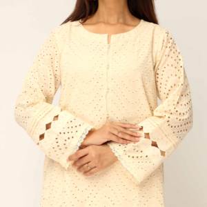 Blusa elegante Schiffli Chikan Lawn Shirt PS5287 1PC para mujer - Product Image 2