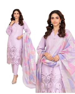 Ensemble 3 pièces en lawn brodé et cousu Shahid Tawakkal Nazifa 2026 avec dupatta en tissu slub numérique pour soirée, sans plis, séchage rapide - Product Image 1