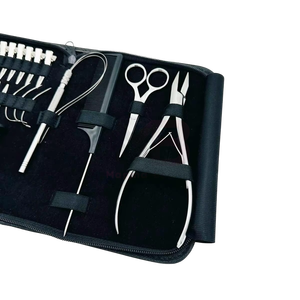 Pince à extensions capillaires à bec effilé plaquée blanc de haute qualité en acier inoxydable, outil de serrage pour anneaux et perles - Product Image 5