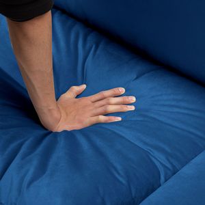 Divano Componibile Blu Navy 117.7 con Pouf per Soggiorno - Product Image 6