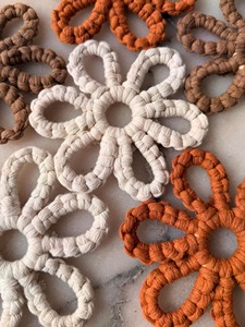Elegant Flower Shape Macrame Coasters Boho Chic Floral <b>Table</b> <b>Mats</b> Suitable for Cups Glasses and Mugs Drink <b>Mats</b> From India - Product Image 3