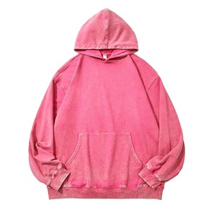 เสื้อฮู้ดดี้โอเวอร์ไซส์ผู้ชาย ผ้าฝ้าย 100% เฟรนช์เทอร์รี่ ซักแล้ว สีพื้น ลำลอง มีกระเป๋าโลโก้ด้านหน้า ดีไซน์สไตล์ฤดูใบไม้ร่วง - Product Image 2