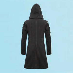 Manteau long à capuche gothique pour homme, style steampunk, avec rivets punk et style corset 2026 - Product Image 3