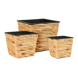Rustic Water Hyacinth Flower <b>Pot</b> with Waterproof Liner, Decorative Indoor <b>Tree</b> Planter, Vietnam Handwoven Home Decor Wholesale - Product Image 2