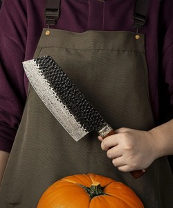 Cuchillo de Cocina Moderno Forjado a Mano con Hoja de Acero al Carbono de 7 Pulgadas, Mango de Madera Ambidiestro, 3.0mm de Grosor, Extra Afilado, Apto para Lavavajillas - Product Image 6
