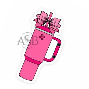 Taza Rosa Personalizada con Lazo Rosa, Taza Aislante de Acrílico Sostenible y Bonita para Extensiones de Pestañas - Product Image 6
