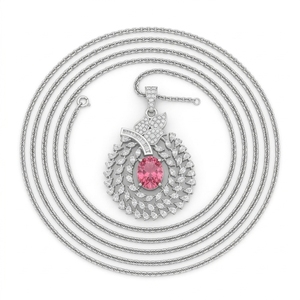 Colgante de Corazón Entrelazado con Diamante Cultivado en Laboratorio de 0.287 Ct en Oro Amarillo, Blanco y Rosa de 9K, con Engaste de Bisel Moderno y Chapado en Oro - Product Image 4