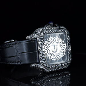 Montre de luxe de qualité supérieure, style hip-hop, blanche, sertie de moissanite, en acier inoxydable, mouvement mécanique, résistante à l'eau 3 ATM, pour un usage quotidien - Product Image 4