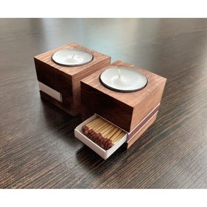 Portavelas Votivas de Madera de Pino con Compartimento para Fósforos - Venta al por Mayor Rústica - Product Image 4