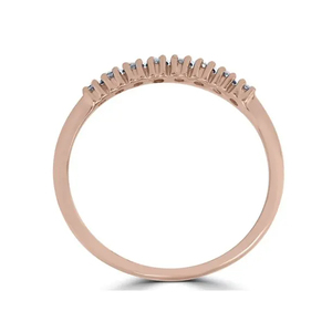 Bague de fiançailles ZAWO HOUSE en argent sterling 925 avec pavé unique de moissanite, plaqué or rose, luxe vintage - Product Image 2