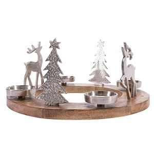 Portavelas Navideño, Decoración para Mesas de Cena Navideña, Centros de Mesa de Temporada, Repisas de Chimenea y Decoración Festiva - Product Image 5