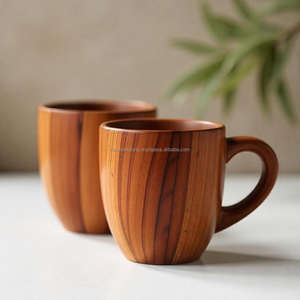 Tasse à thé à café en bois durable fabriquée à la main tasse de verres naturels pour la maison cuisine café boisson utilisation et boîte d'emballage cadeau - Product Image 6