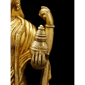 Grande statue en laiton de 30 pouces du seigneur Dhanvantari Sculpture du médecin des Devas - Product Image 3