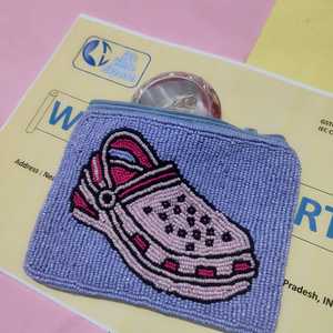 Monedero de perlas hecho a mano con cremallera, mini bolsa de maquillaje con cuentas, mini cartera decorativa linda para mujer - Product Image 1