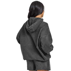 Sweat-shirt à capuche zippé oversize pour femme, manches longues, avec poches avant, tissu doux, idéal pour le fitness et les loisirs - Product Image 1