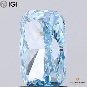 Diamant de laboratoire CVD en forme de coussin, 1,00 carat, certifié IGI, couleur bleu vif fantaisie, clarté VS2, pour bijoux de créateur haut de gamme - Product Image 3