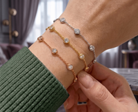 Bracelet Betterstar en or blanc 18 carats, diamant de laboratoire certifié IGI couleur D VVS, taille ronde, monture pour bijoux de mariée