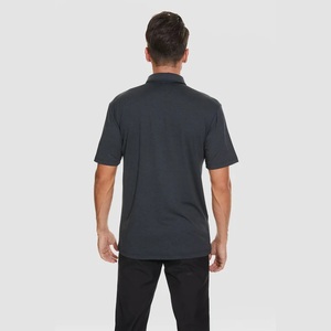 Chemise Homme Gris Foncé à Manches Courtes Couleur Unie Coupe Droite Tissu Toile Séchage Rapide Respirant Style Non-tissé Devant - Product Image 2