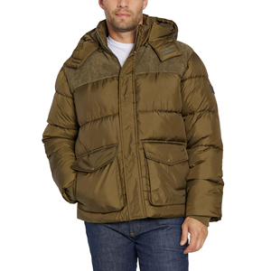 Veste d'hiver matelassée pour homme de haute qualité avec col montant, épaisse et chaude, en toile, logo personnalisé sur le devant, vente en gros - Product Image 6