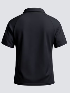 Men's Navy Blue Short Sleeve Quarter-zip Collar Workwear T-Shirt Regular Fit Quick Dry Breathable Eco-Friendly Spandex/Polyester - Product Image 5