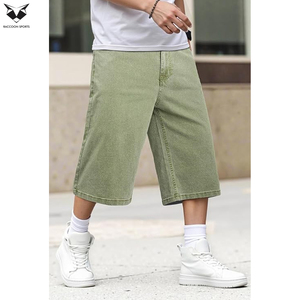 Pantalones Cortos de Mezclilla de Algodón Premium al por Mayor para Hombre, con Logotipo Personalizado, Transpirables, de Peso Pesado, de Cintura Media, Casuales de Verano, Sueltos y Ligeros - Product Image 2
