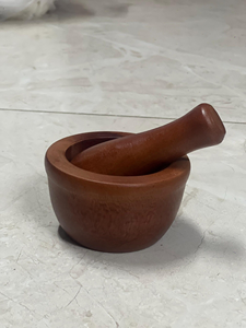 Ensemble mortier et pilon en bois, artisanal, écologique, de qualité alimentaire, durable, pour broyer les herbes et les épices, bol en bois manuel avec pilon assorti pour - Product Image 4