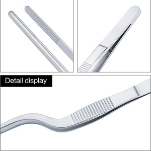 Wholesale Long Handle Stainless Steel Tweezers for Industrial or Hotel Use Curved Design Free Logo Minimum Order - Product Image 5