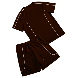 Ensemble de sport unisexe en polyester pour homme, t-shirt à manches courtes avec short à taille élastique, évacuation de l'humidité, toutes saisons, coupe classique - Product Image 6