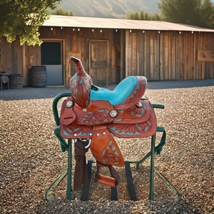 TI101OA060 Customized Branded Western English Leather Horse Saddle Soft Seat Fiberglass Tree Stainless Steel Hardware <b>Equestrian</b> - Product Image 4