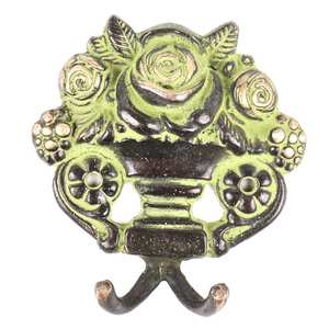 Crochet mural décoratif en laiton fait main, design abstrait, multicolore, robuste, pour manteaux, chapeaux, sacs et vêtements - Product Image 1