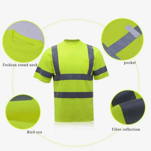 Camiseta de Seguridad de Alta Visibilidad para Hombre, Calidad Premium, Franjas Reflectantes Amarillas, Manga Corta, Ropa de Trabajo 2026 Harry Johnson LED - Product Image 3