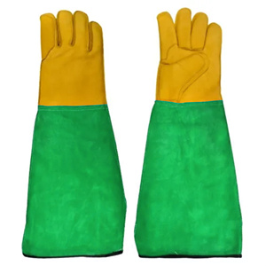Cowhide Grain & Split Leather Safety Cuff <b>Fire</b> Resistant Tig Welding Gloves CE Certified Thickness Anti-Slip Anti-Cut - Product Image 3