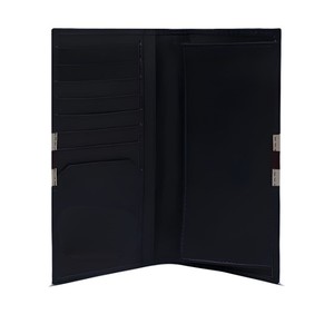 Slim Travel Clutch Credit Card Organizer Handcrafted Executive Luxurious Genuine Black Leather Long Bifold <b>Wallet</b> For Men Design - Product Image 2
