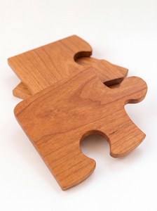 Unique Puzzle Shape Olive Wood <b>Coaster</b> Set Heat Resistant Natural <b>Drink</b> <b>Coasters</b> for Dining Coffee Table Home Decor - Product Image 5