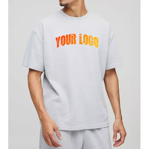 100% Cotton Knitted Hip Hop Men's Loose Fit Printed T-Shirts 200 GSM Custom <b>Logo</b> & Color High Quality Anti-shrink Mens T-shirt - Product Image 1