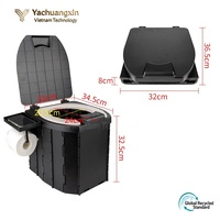 YACHUANGXIN VIETNAM Toilette mobile pliable en ABS, étanche, capacité 1L, pour adultes, bébés et enfants, avec couvercle, pour camping, extérieur, toutes saisons