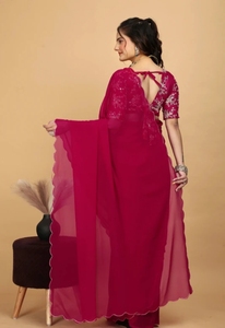 Sari de Georgette Bordado al Estilo Bollywood KV - Product Image 5