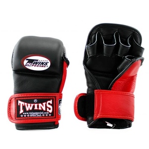 Premium Quality Custom Twin <b>Red</b> Black MMA Gloves Leather Plastic Lightweight for Outdoor Training Muay Thai Sparring Workout - Product Image 3