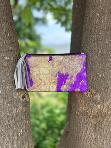 กระเป๋าหนังมีพู่ห้อยทำจากหนังขนโลหะสีรุ้งแบบมีเอกลักษณ์กระเป๋าใส่บัตรเอทีเอ็ม - Product Image 3