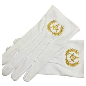 Guantes de operario masónico de algodón/spandex blancos con estampado por transferencia térmica, compatibles con pantalla táctil, para detección de agujas, para las cuatro estaciones, casuales, para exteriores. - Product Image 1