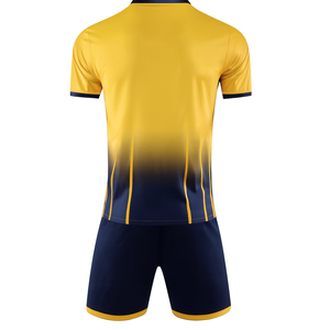 Camiseta de Fútbol para Hombre, Amarilla con Degradado, Cuello Redondo, Manga Corta, Poliéster que Absorbe la Humedad, Ropa Deportiva para Todas las Temporadas, Suministro de Fábrica - Product Image 2