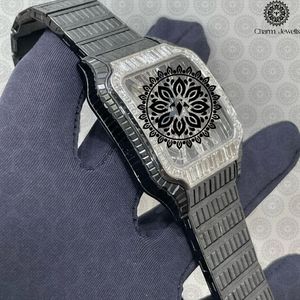 Charm Jewells Women's Luxury Stainless Steel Square <b>Watch</b> Analog Quartz Movement Diamond Encrusted Bracelet 30mm - Product Image 2