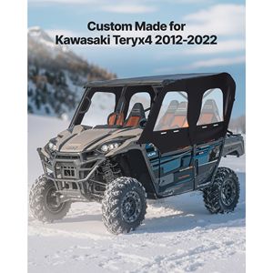 Cabina con Porte Superiori Morbide Antivento Impermeabili con Cerniera Compatibile con Kawasaki Teryx4 UTV 2012-2022 - Product Image 2