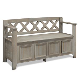 Panca portaoggetti da ingresso Amherst in grigio anticato - Product Image 1