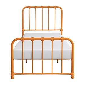 Letto con piattaforma in metallo con finitura arancione, 1 letto singolo in scatola - Product Image 2